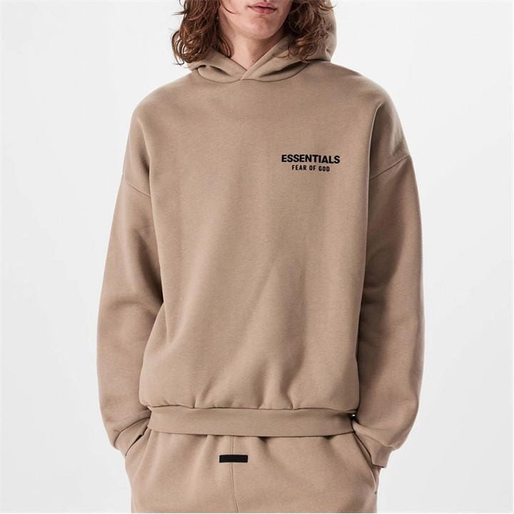 Fear of God Essentials Logo Over The Head Hoodie - Beige